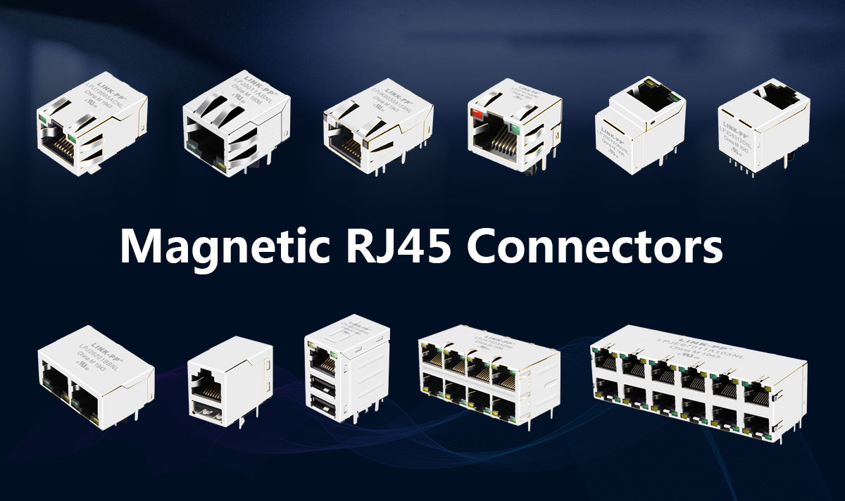 RJ45 connector with magenetic